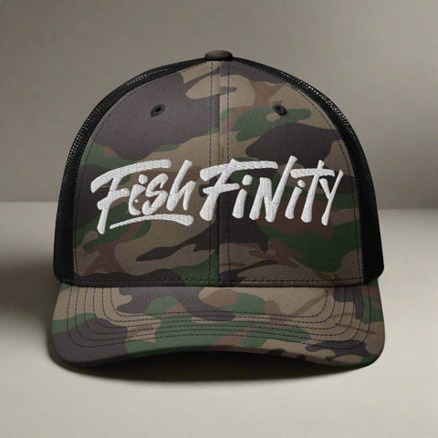Fish Finity Camouflage Trucker Hat